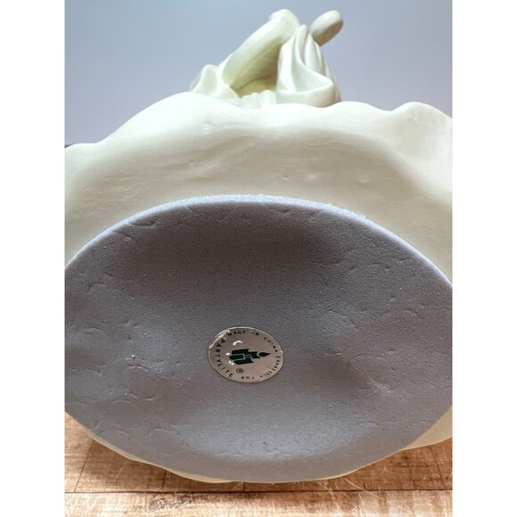 Partylite Vintage White Ceramic Angel Figurine With Wings & Harp Candle Holder - Picture 6 of 8